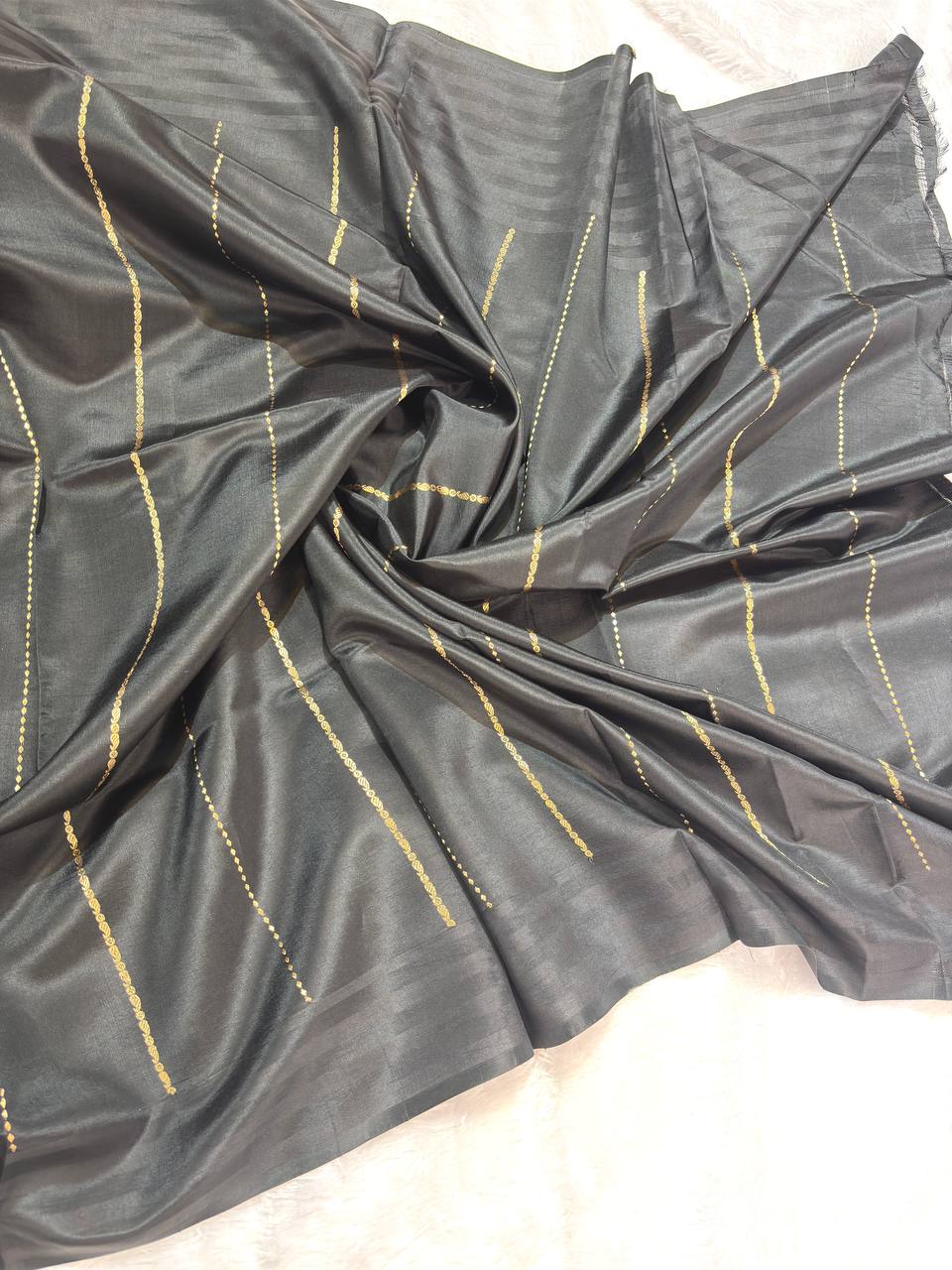 The Asita Black Raw Mango Kadhua Silk Saree