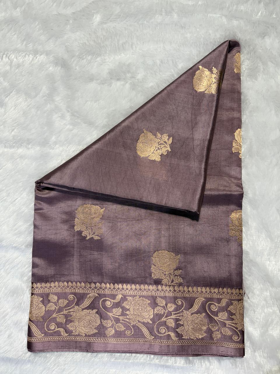 Vintage Copper-Rust Handloom Silk Saree