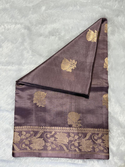 Vintage Copper-Rust Handloom Silk Saree