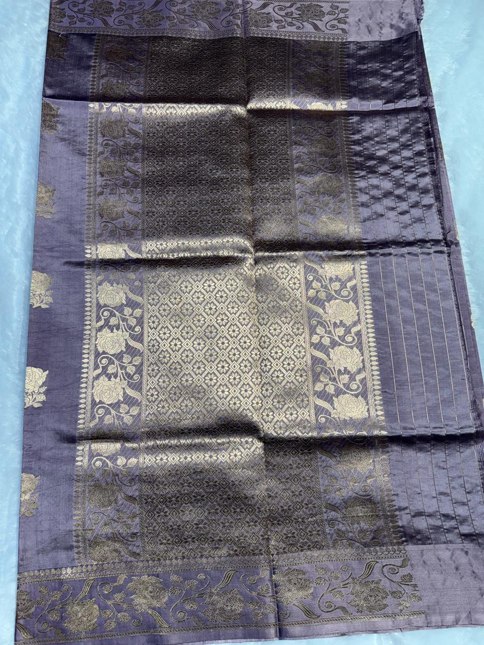Vintage Copper-Rust Handloom Silk Saree