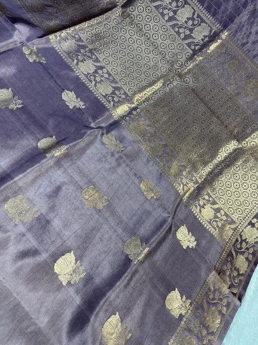 Vintage Copper-Rust Handloom Silk Saree