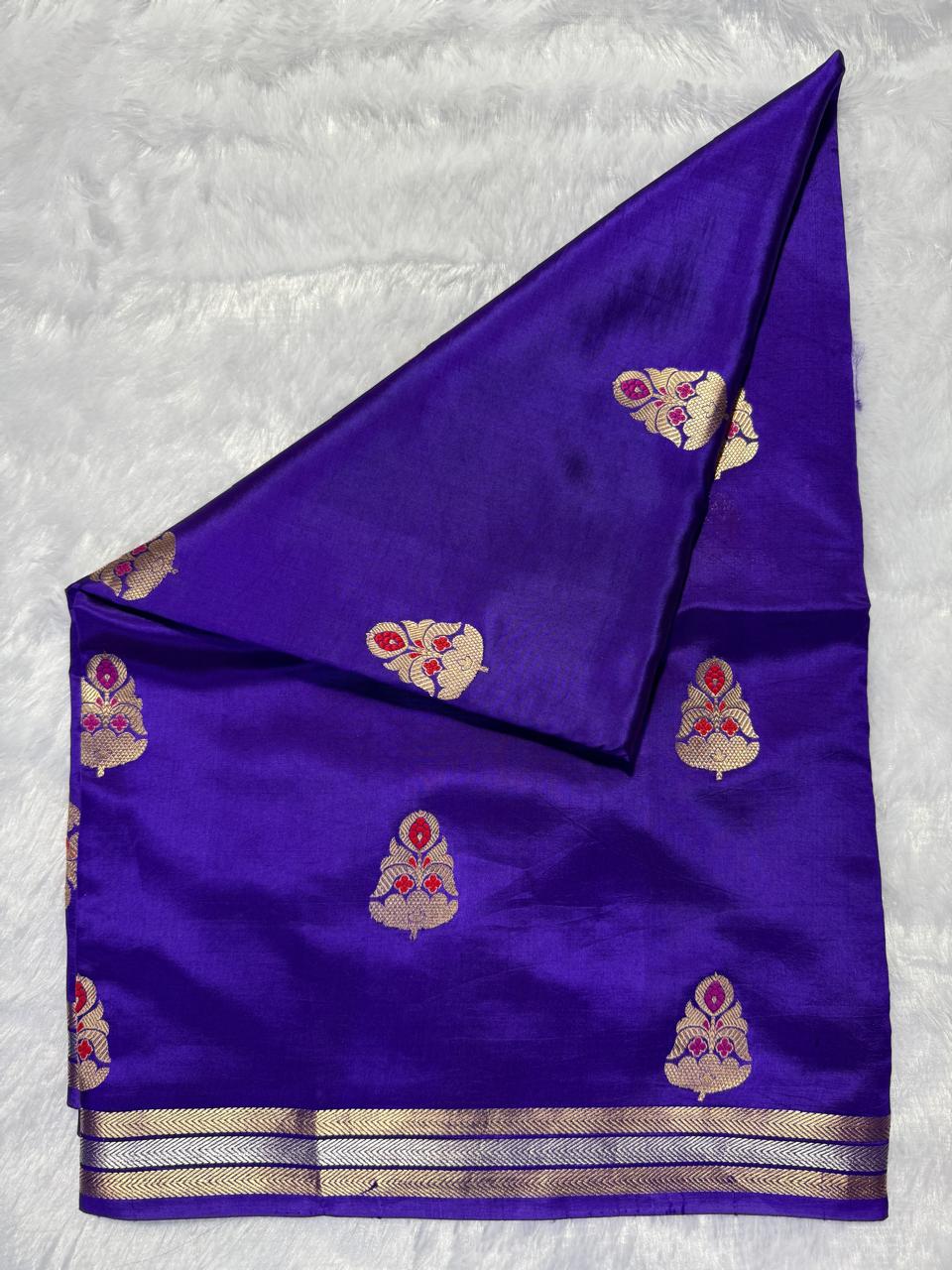 Royal Blue Meenakari Motif Saree