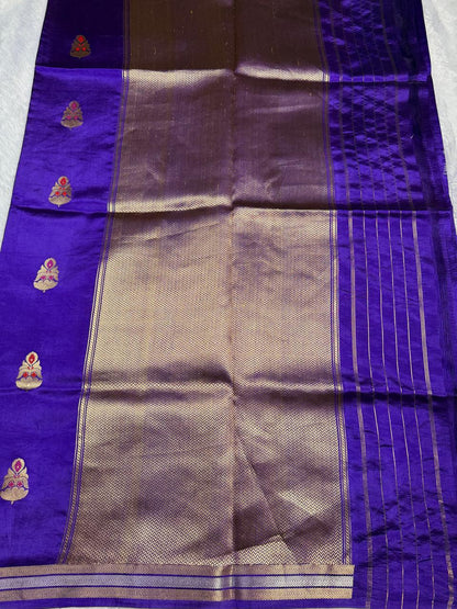 Royal Blue Meenakari Motif Saree