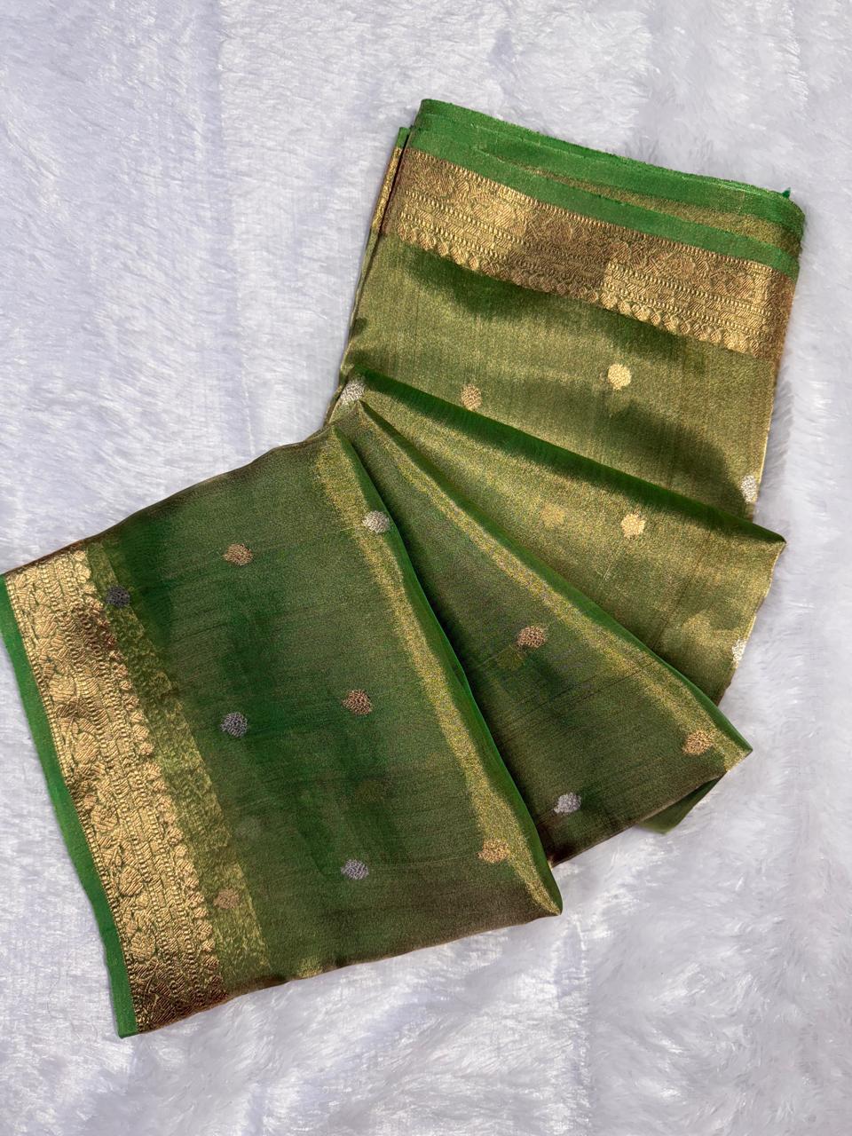 The Emerald Green "Spring" Saree (New Addition)