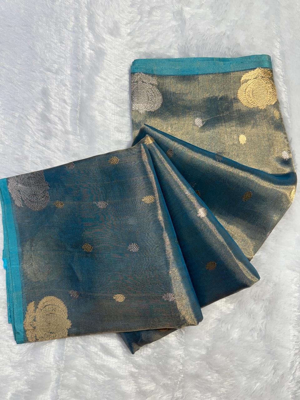 The Ocean Blue "Midnight Shimmer" Saree