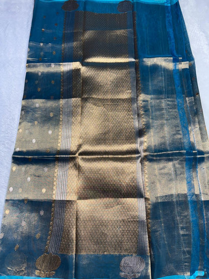 The Ocean Blue "Midnight Shimmer" Saree