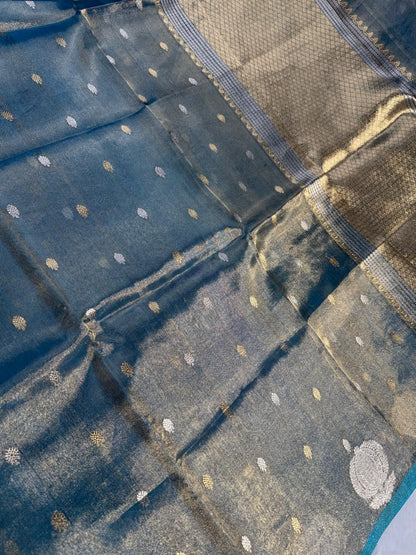 The Ocean Blue "Midnight Shimmer" Saree