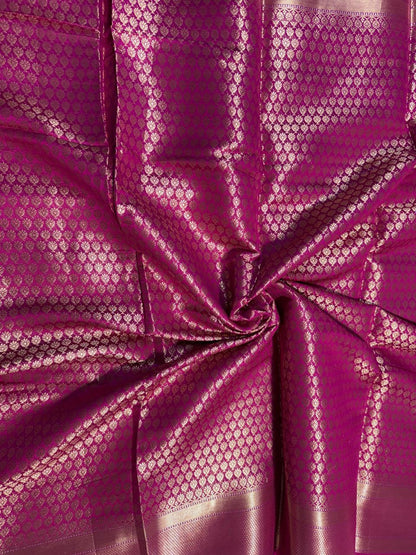 Vibrant Magenta & Wine Leheriya Banarasi Chiniya Silk Saree
