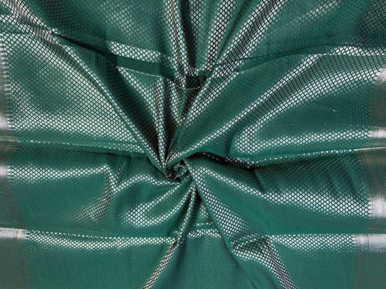 The Jewel-Toned Purple & Emerald Green Chiniya Silk Saree