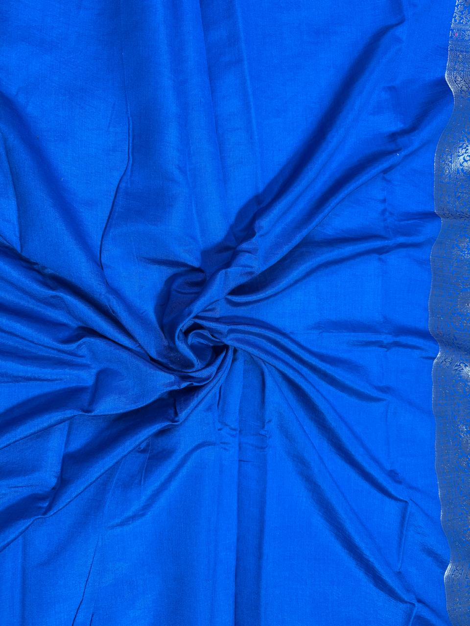 The Royal Blue Heritage Buti Chiniya Silk Saree