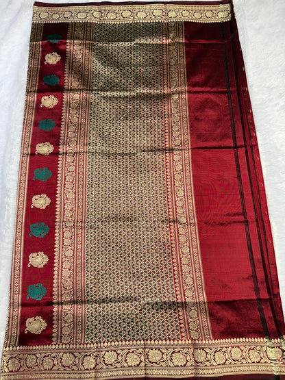 The Deep Maroon Meenakari Masterpiece