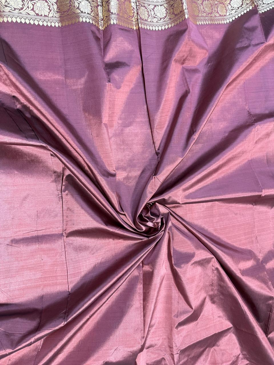 The Vintage Plum & Gold Katan Saree