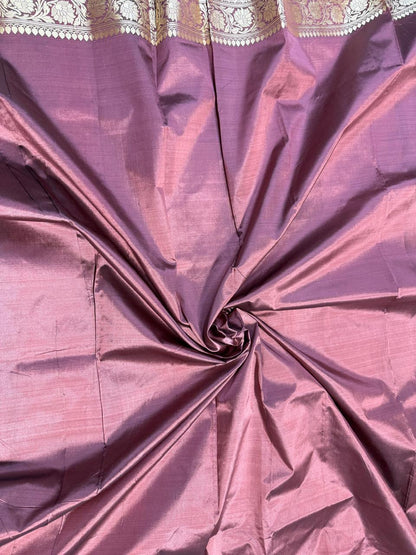 The Vintage Plum & Gold Katan Saree