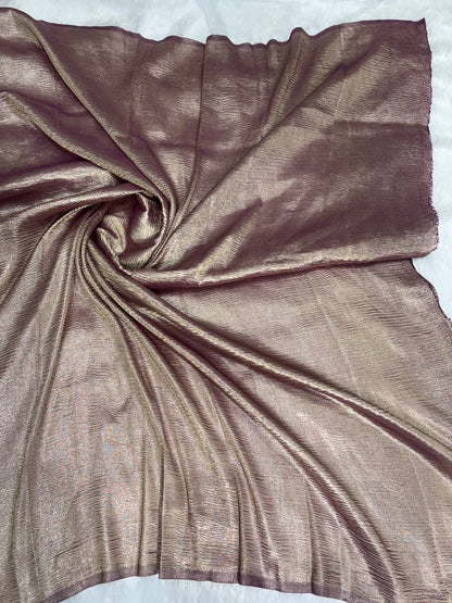 Imperial Wine Striped Munga Silk Saree with Antique Zari Leheriya Pallu