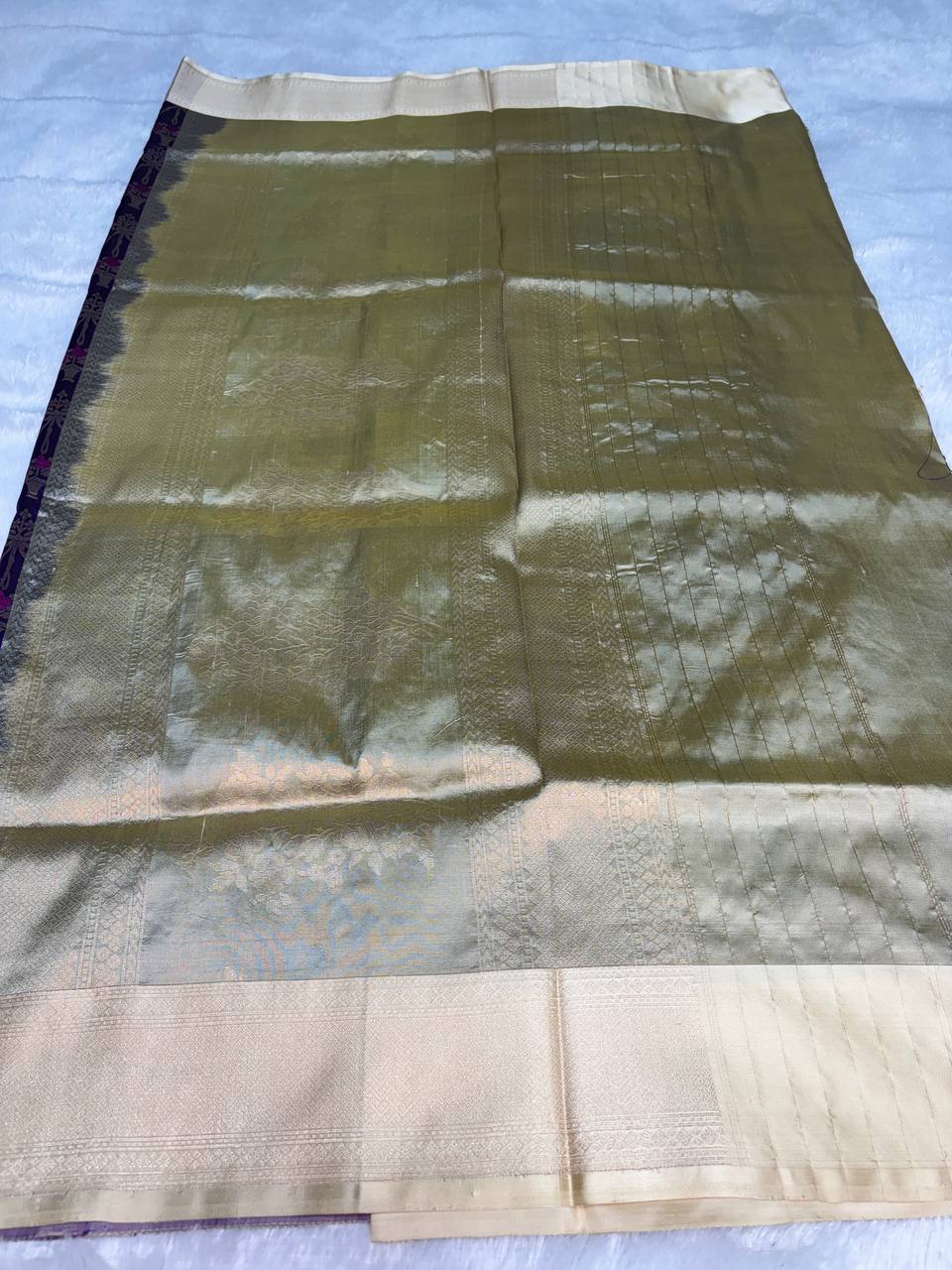 Royal Purple Banarasi Uppada Silk Saree with Meenakari Flower Pot Jaal & Tissue Pallu