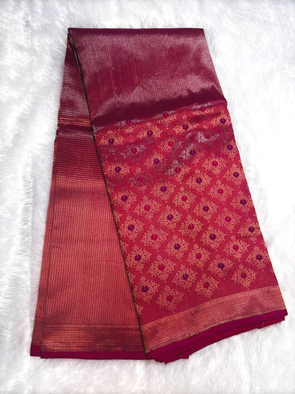 Radiant Magenta Banarasi Tissue Silk Saree