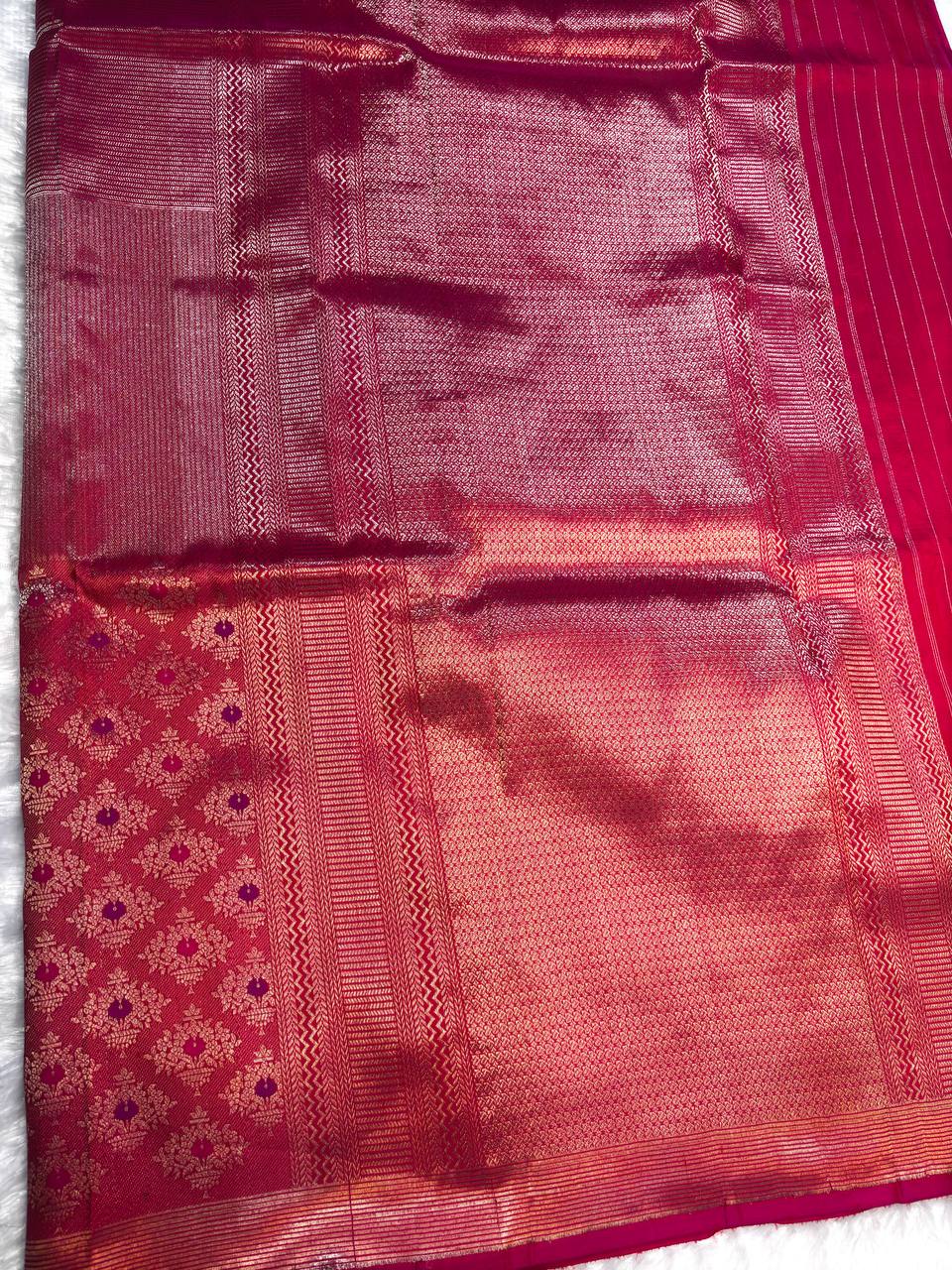 Radiant Magenta Banarasi Tissue Silk Saree