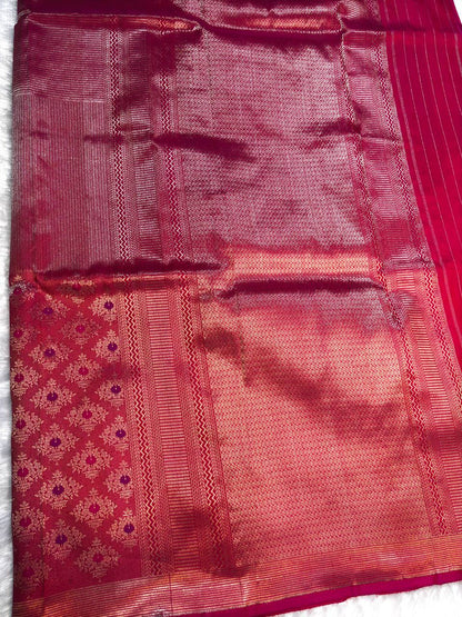 Radiant Magenta Banarasi Tissue Silk Saree