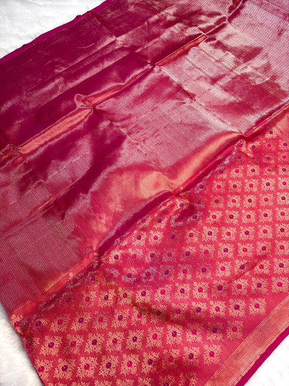 Radiant Magenta Banarasi Tissue Silk Saree