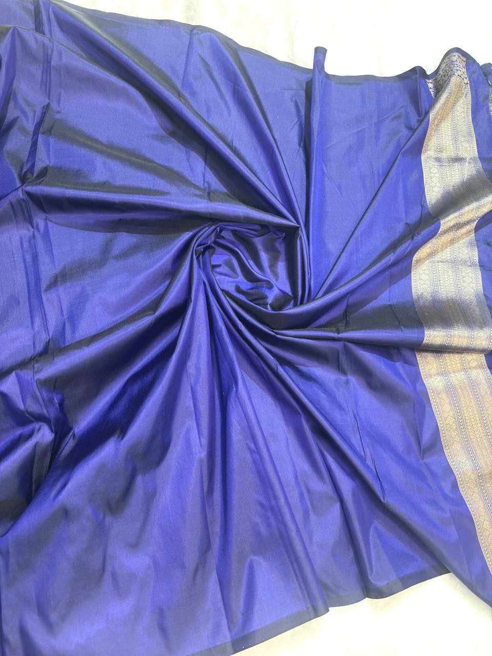 Midnight Blue Banarasi Katan Silk Brocade Saree