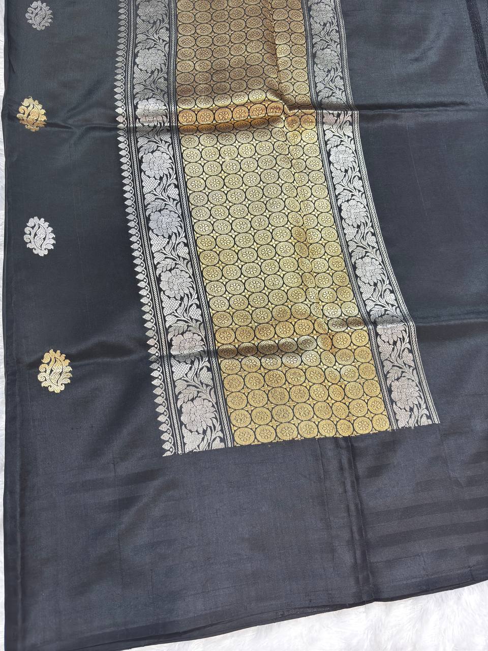 The Asita Black Raw Mango Kadhua Silk Saree
