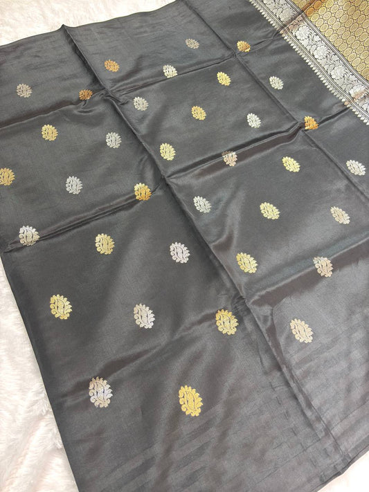 The Asita Black Raw Mango Kadhua Silk Saree