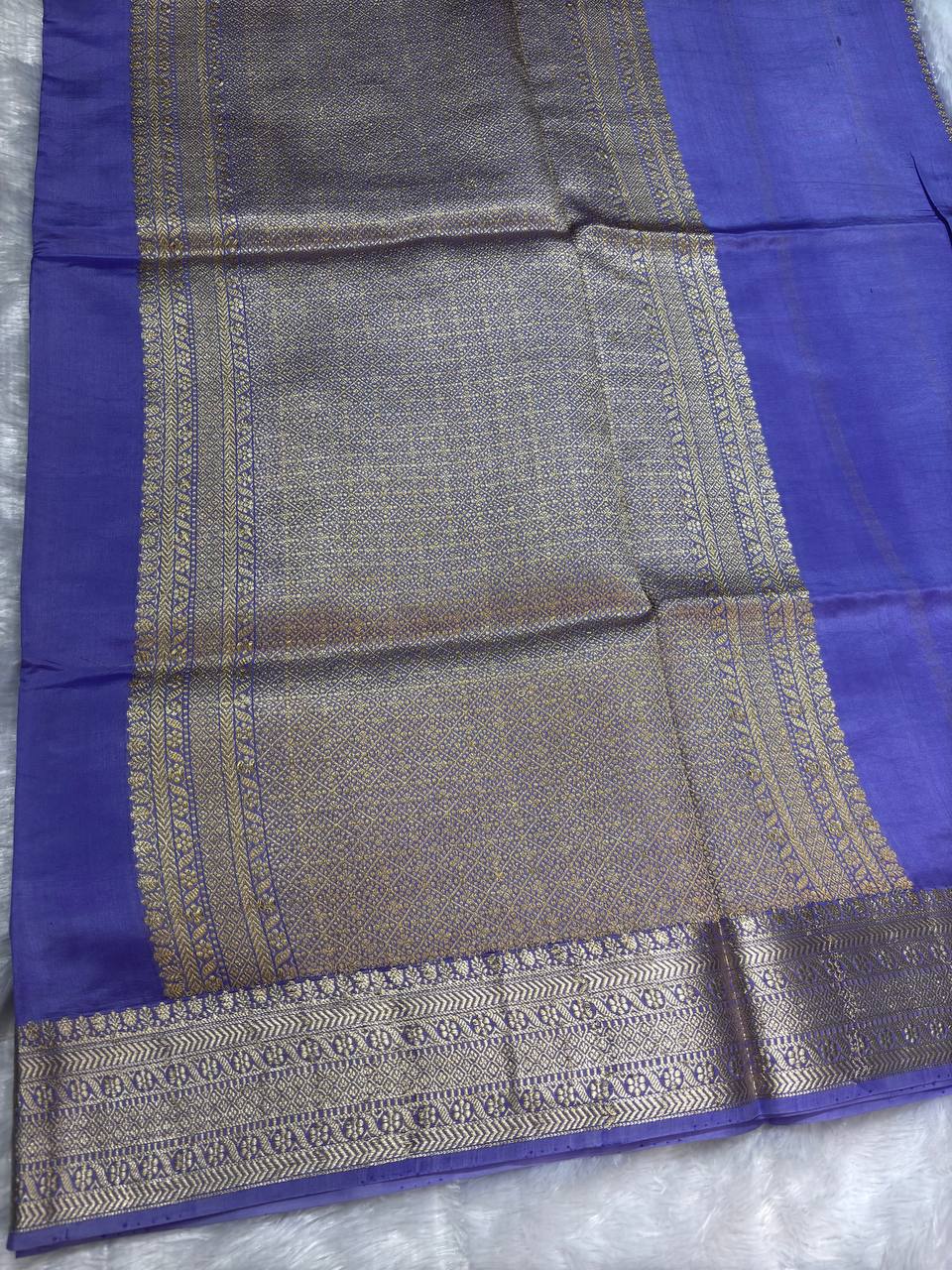The Lavanya Lavender Raw Mango Sona Rupa Kadhua Silk Saree