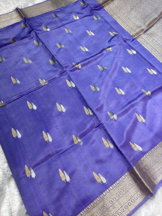 The Lavanya Lavender Raw Mango Sona Rupa Kadhua Silk Saree