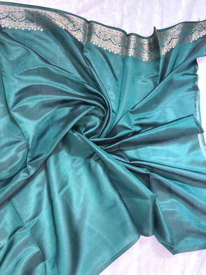 The Kriti Bottle Green Raw Mango Sona Rupa Kadhua Silk Saree