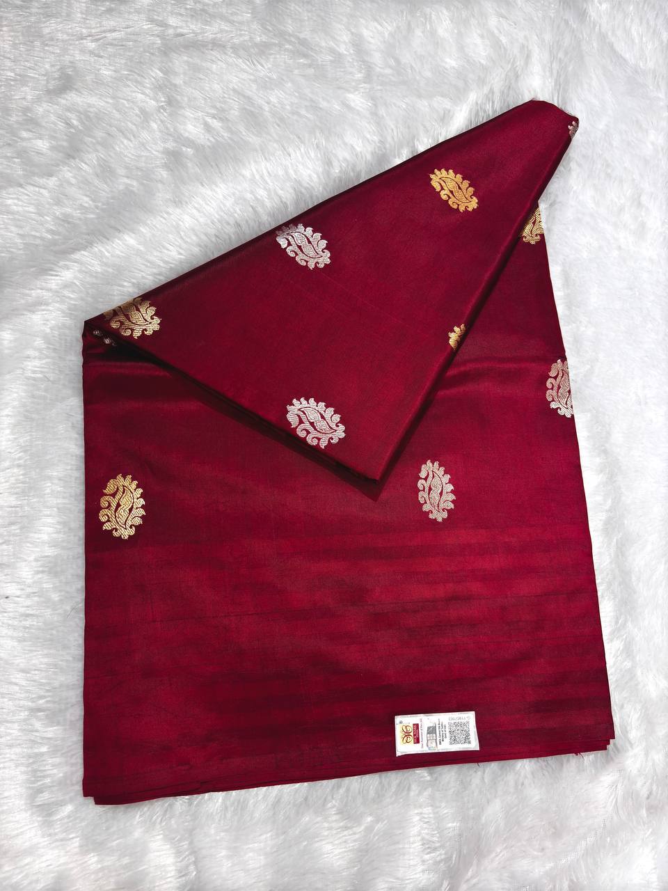 The Maroon Raw Mango Sona Rupa Kadhua Silk Saree